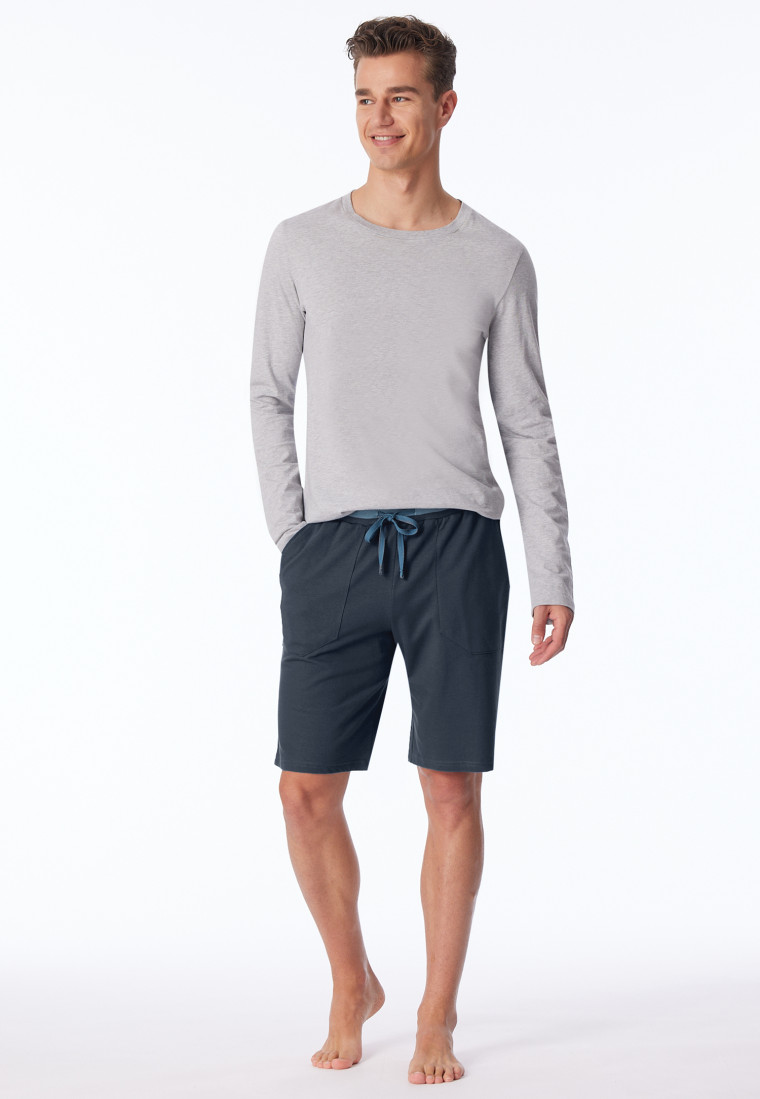 Bermuda shorts Sweatware Organic Cotton stripes midnight blue - Mix+Relax