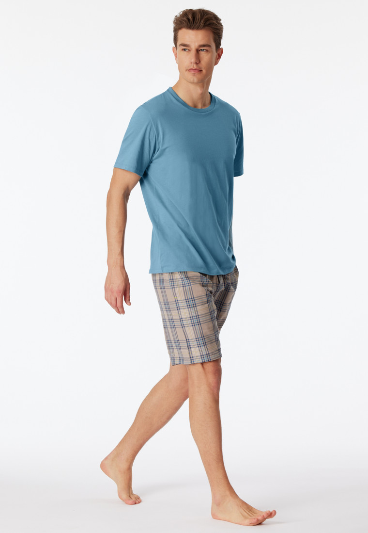 Bermuda shorts woven fabric Organic Cotton checks brown gray - Mix+Relax