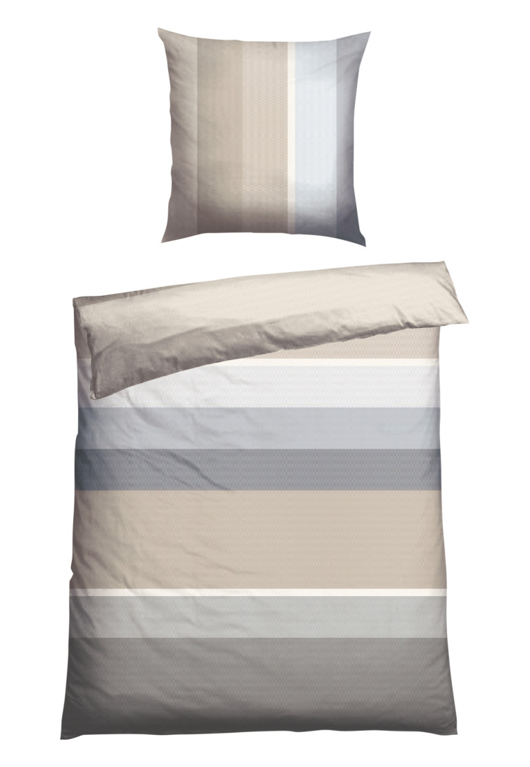 Parure de lit, 2 pièces, en tissu résistant à rayures multicolores - SCHIESSER HOME