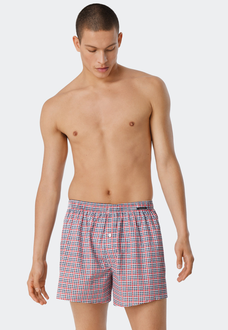 Boxers lot de 2 matière tissée uni carreaux multicolore - Fun Prints