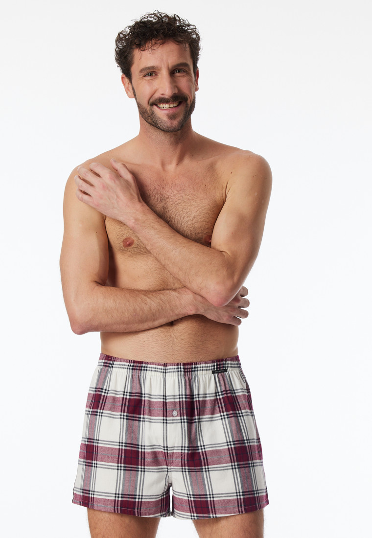 Boxershorts 2er-Pack Webware uni kariert mehrfarbig - X-Mas