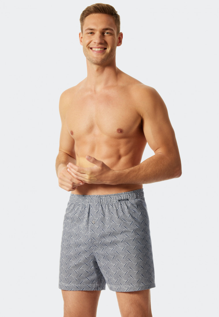 Boxer shorts jersey 2-pack solid pattern dark blue/gray - Fun Prints