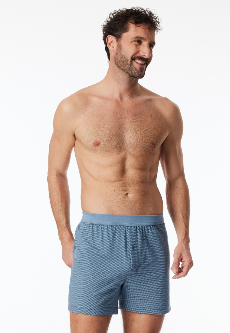 Boxer in cotone organico fantasia grigio-blu - Comfort Fit