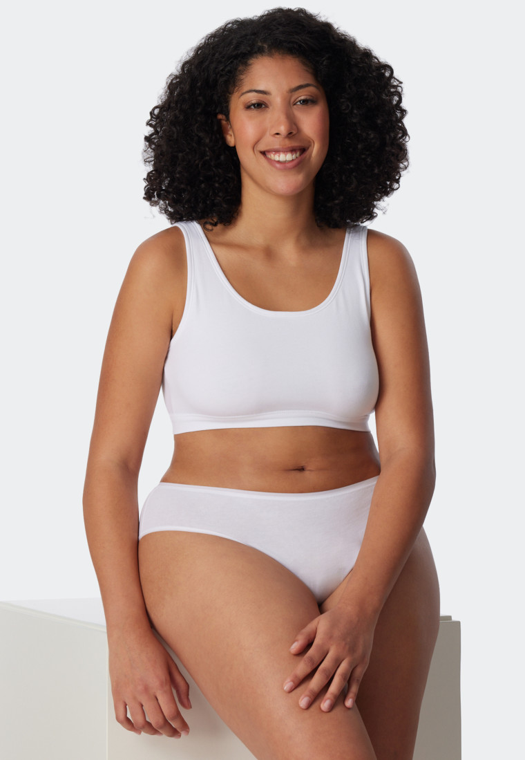 Brassières sans bonnets lot de 2 en coton bio blanc - 95/5