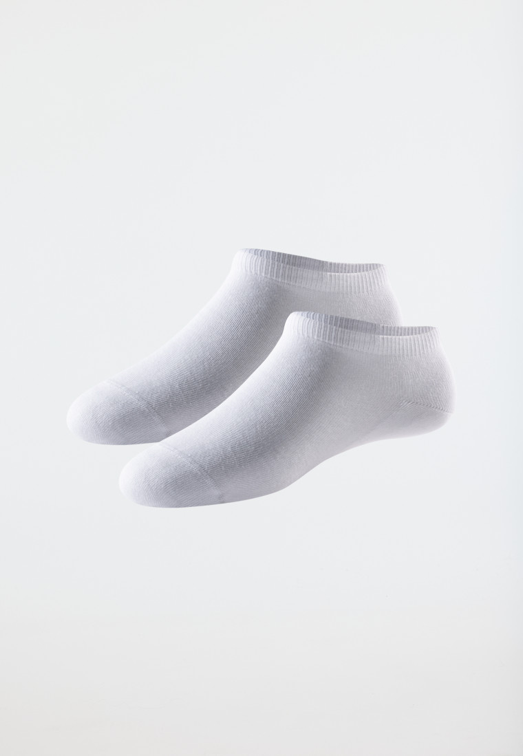 Socquettes pour femme lot de 2 coton bio blanc - 95/5