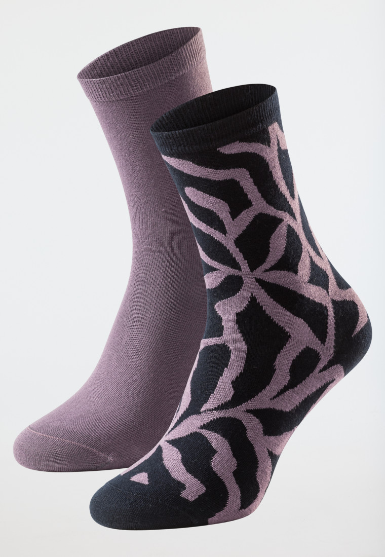 Damensocken 2er-Pack unifarben/gemustert mehrfarbig - Long Life Cool