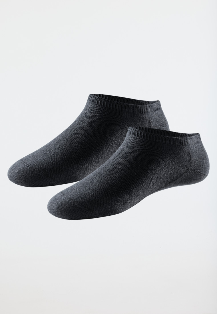 Men's sneaker socks 2-pack organic cotton black - 95/5
