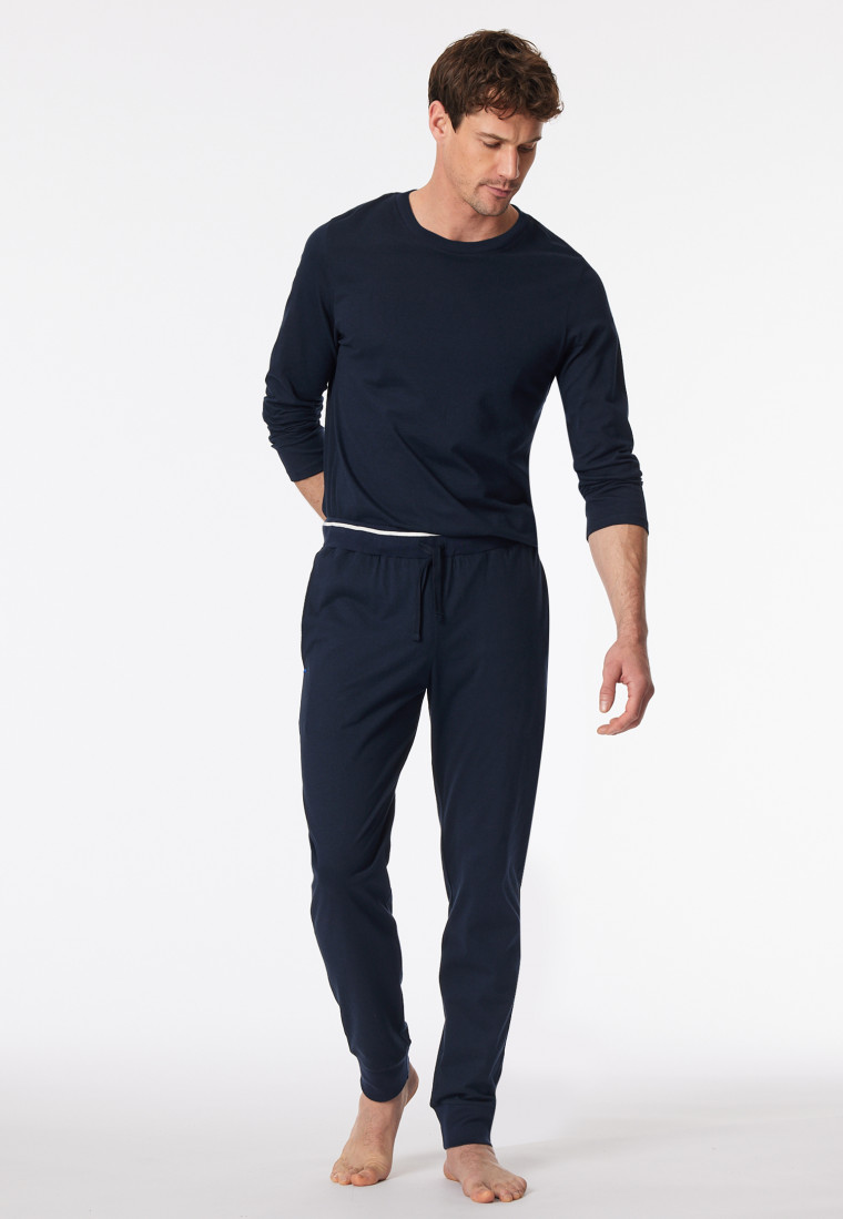 Long pants with midnight blue cuffs - Mix+Relax