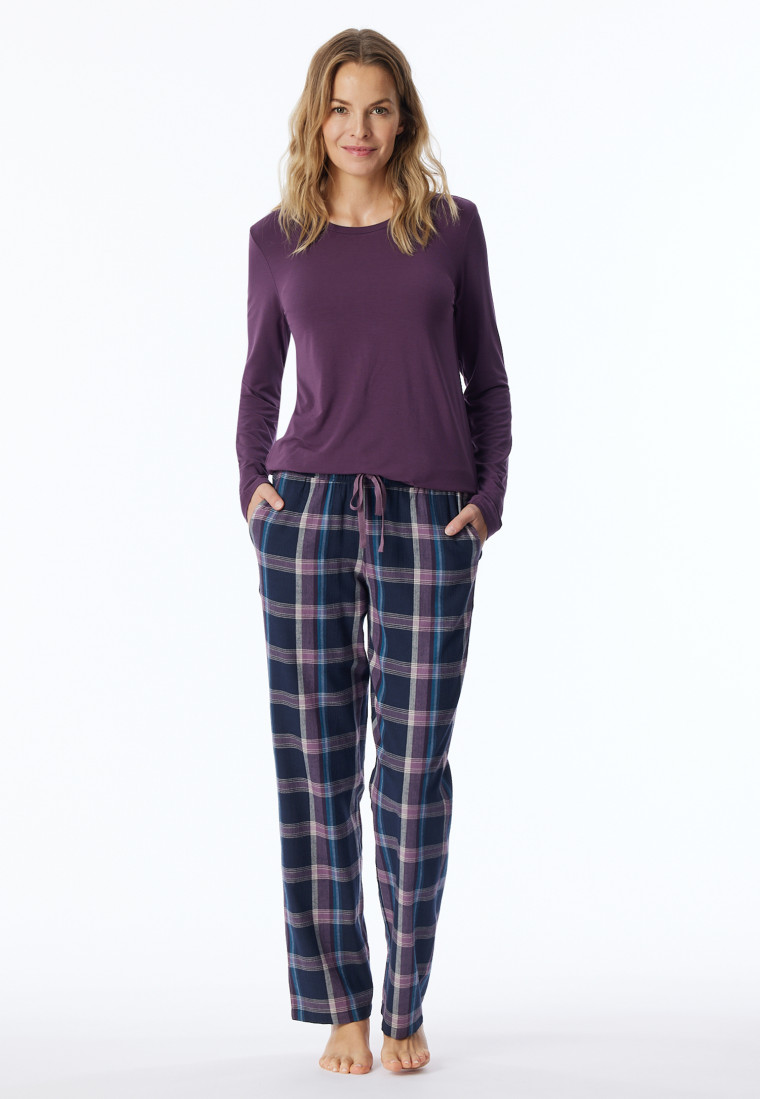 Pants long flannel Organic Cotton checks multicolor - Mix+Relax