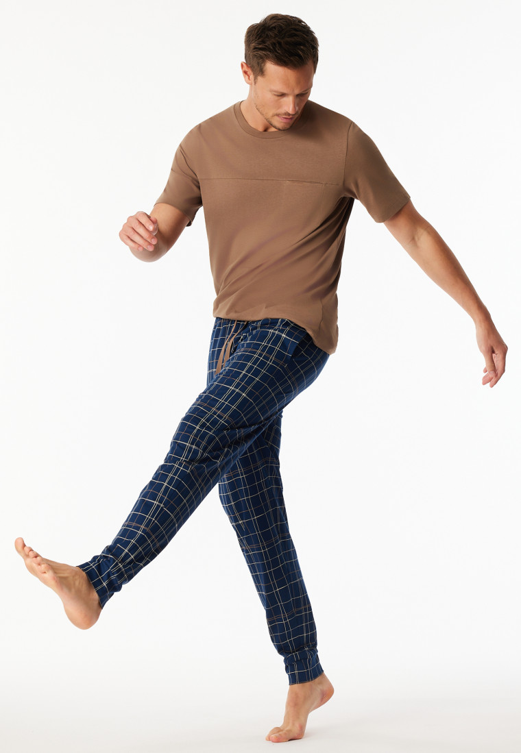 Hose lang Jersey Bündchen Karos multicolor - Mix+Relax