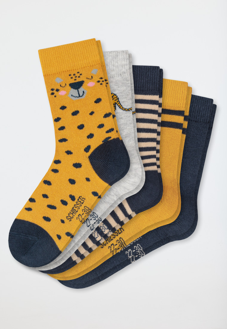 Jungensocken 5er-Pack mehrfarbig - Tiger