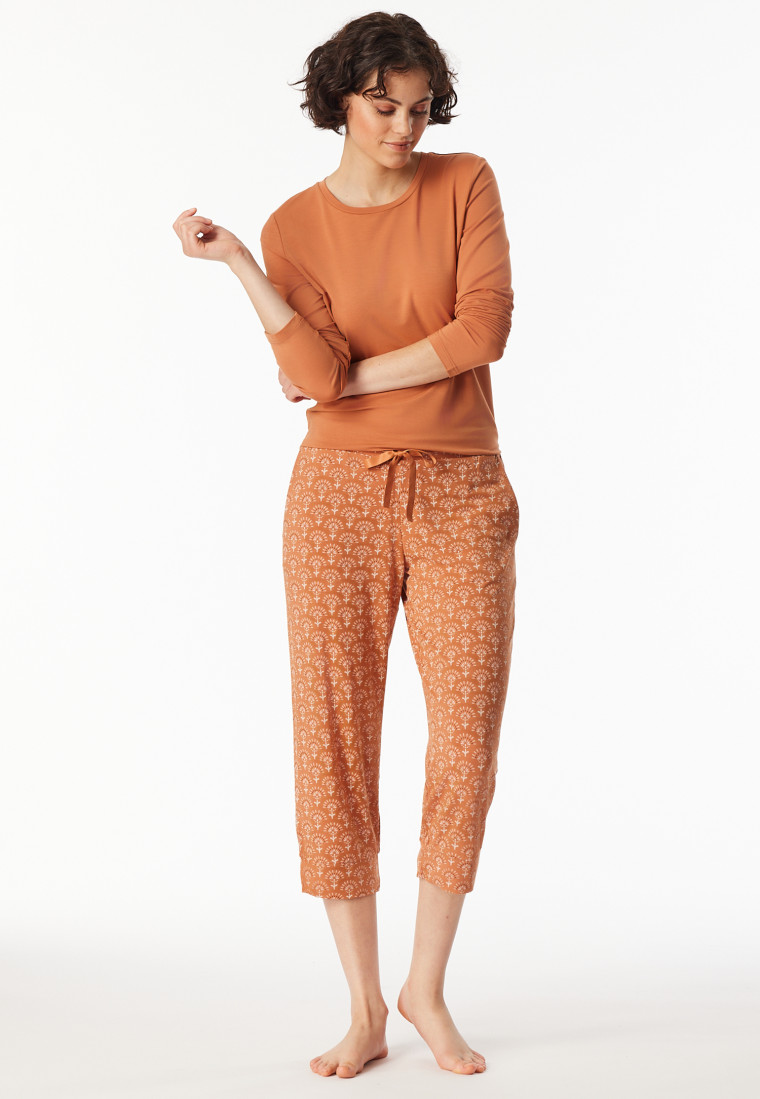3/4-long lounge pants modal ornament multicolor - Mix+Relax