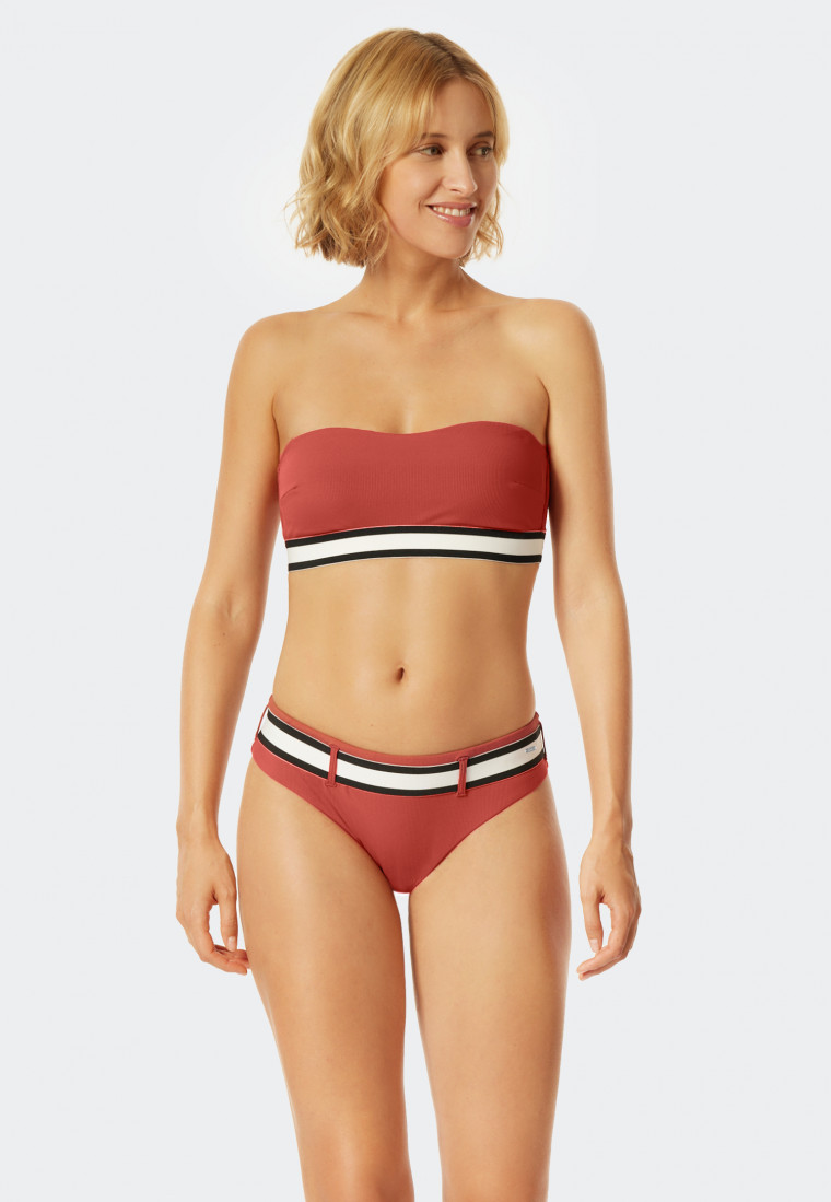 Mini bikini bottoms lined striped stretchy belt whiskey - California Dream