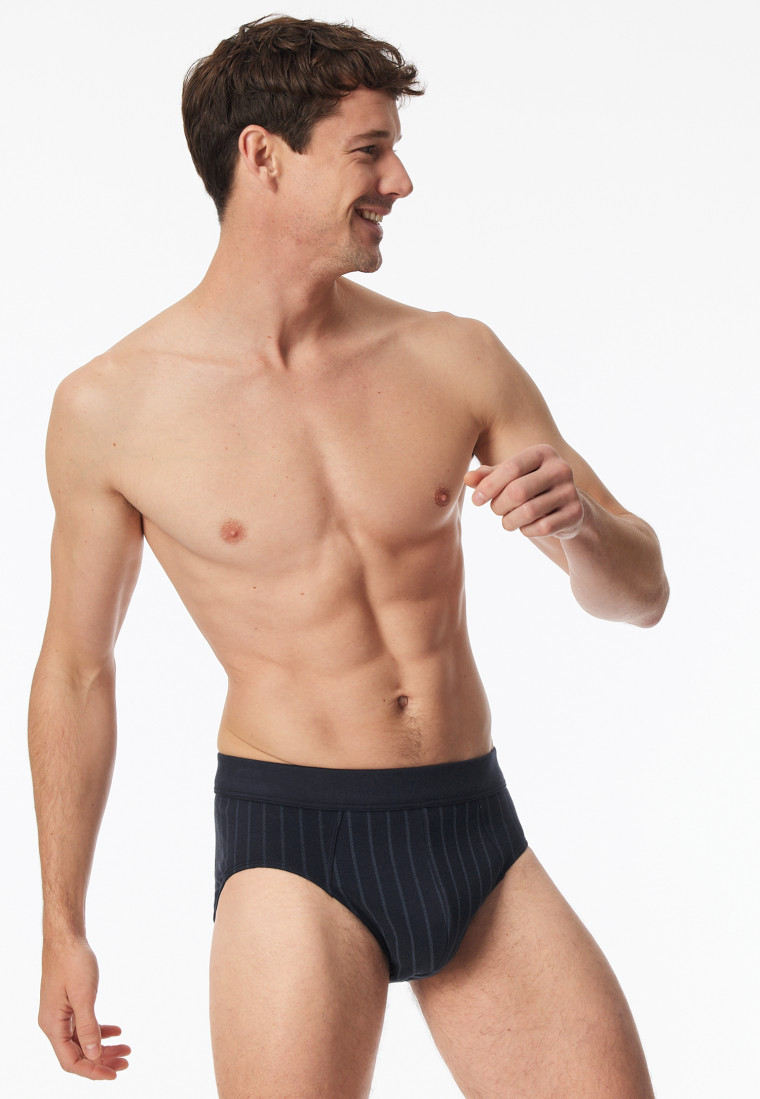 Mini slip fine interlock a strisce blu notte - Fine Interlock