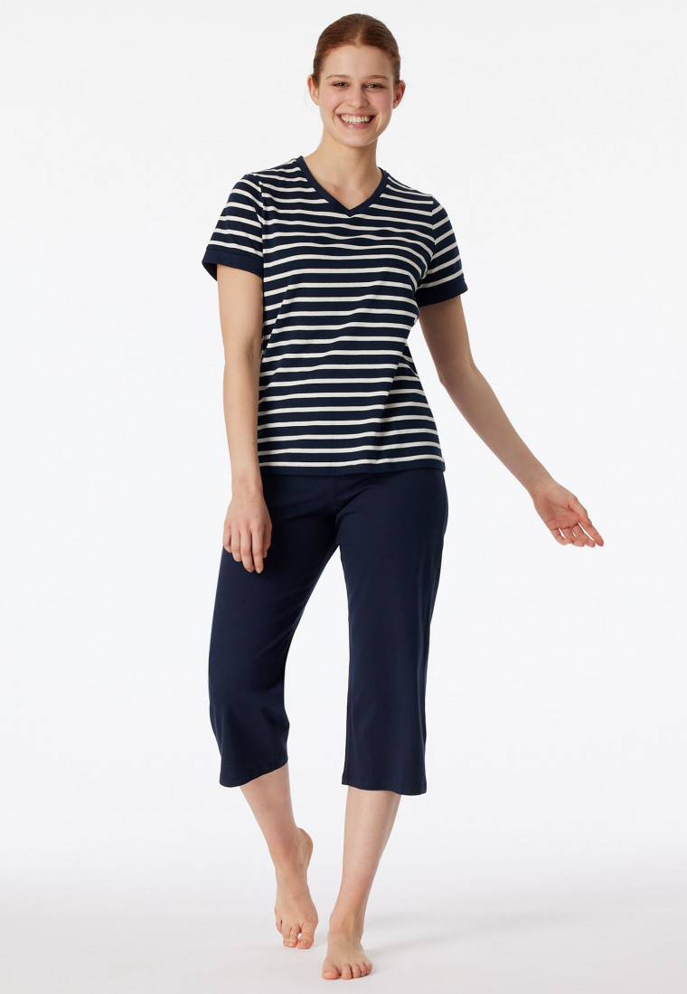 Pyjamas 3/4-length midnight blue - Casual Essentials