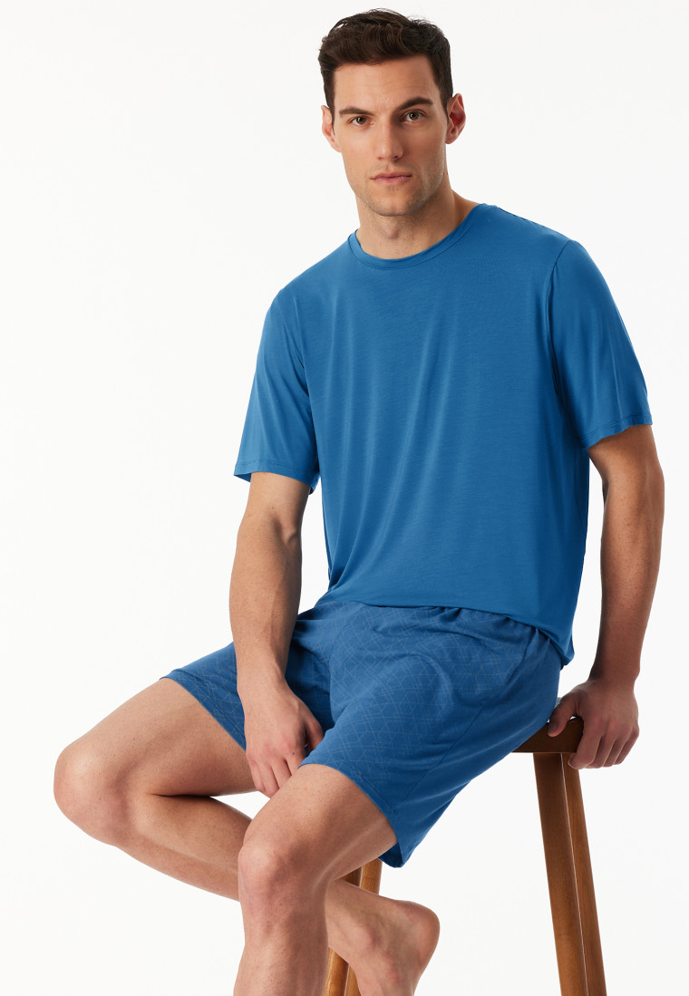 Schlafanzug kurz blau - Long Life Soft