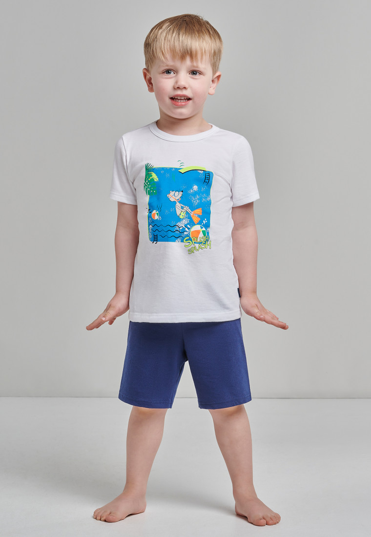Schlafanzug kurz Organic Cotton Ratte Pool weiß - Rat Henry