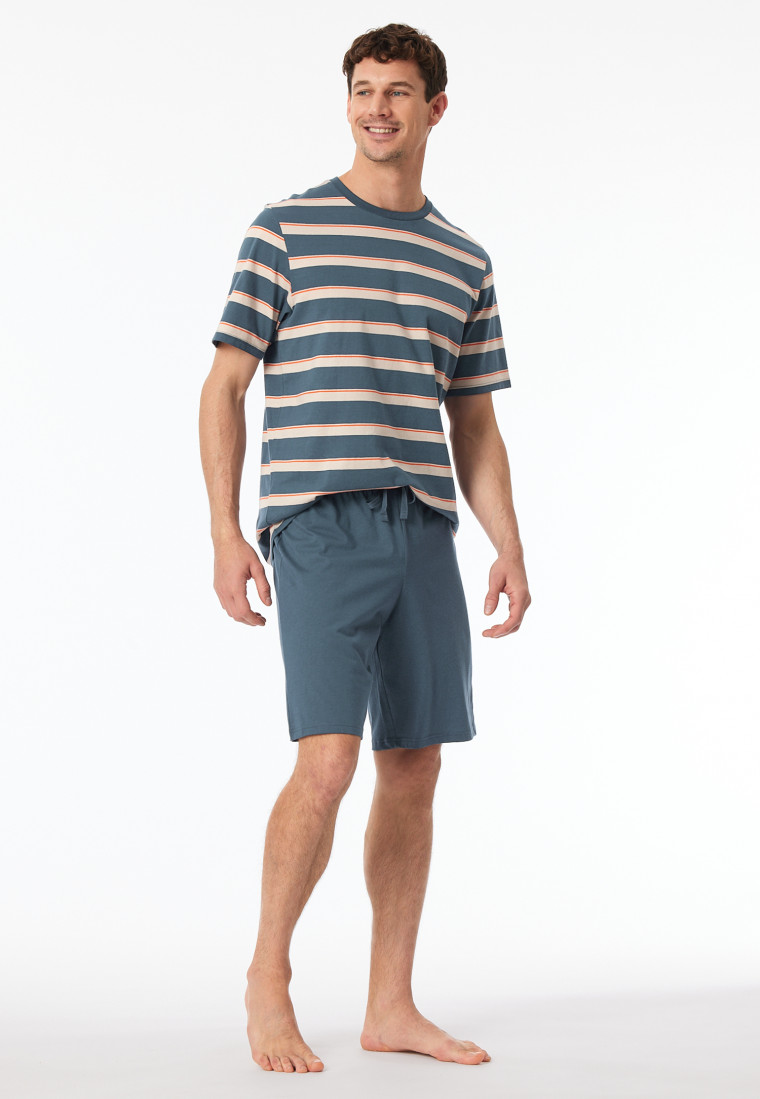 Pajamas short stripes denim blue - Casual Nightwear