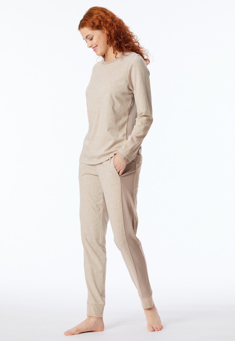 Pajamas long organic cotton ecru - Casual Nightwear
