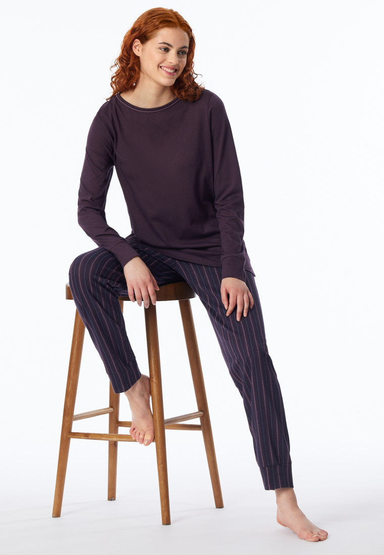 Pigiama con polsini lunghi a strisce multicolore - Comfort Nightwear