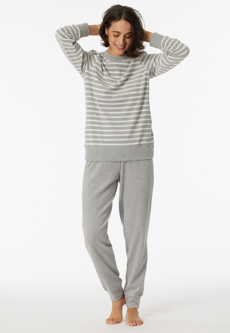 Pajamas long terrycloth cuffs heather gray - Casual Essentials