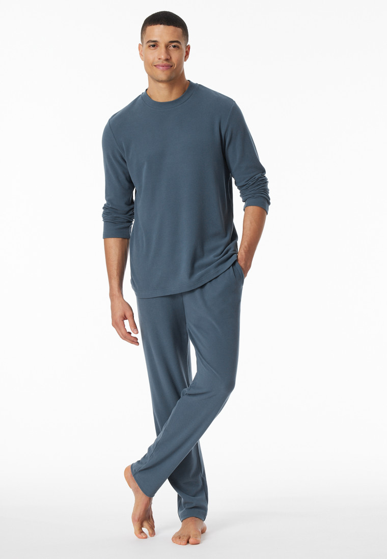 Pigiama lungo interlock jeans blu - selected! Premium Warming