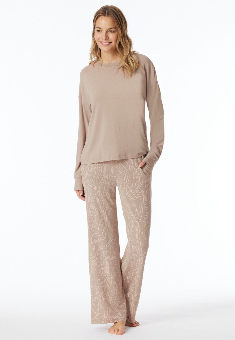 Pajamas long ecru printed - selected! premium