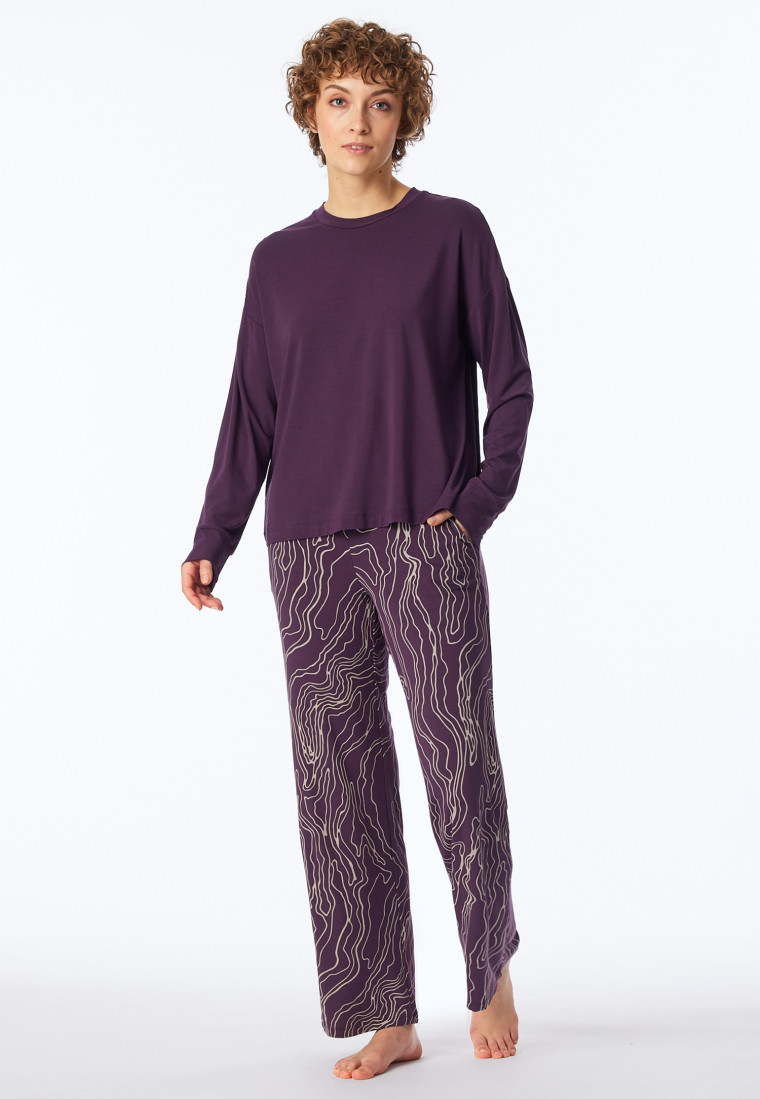 Pajamas long printed plum - selected! premium