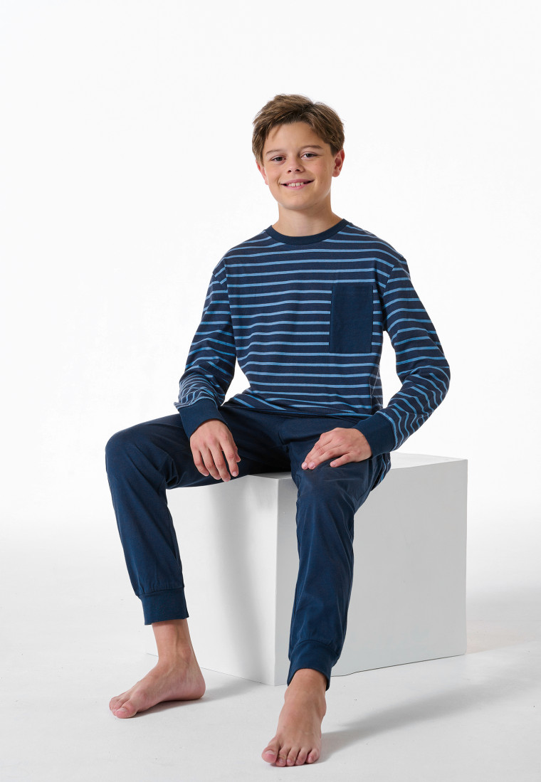 Pigiama a lunghe strisce blu - Nightwear