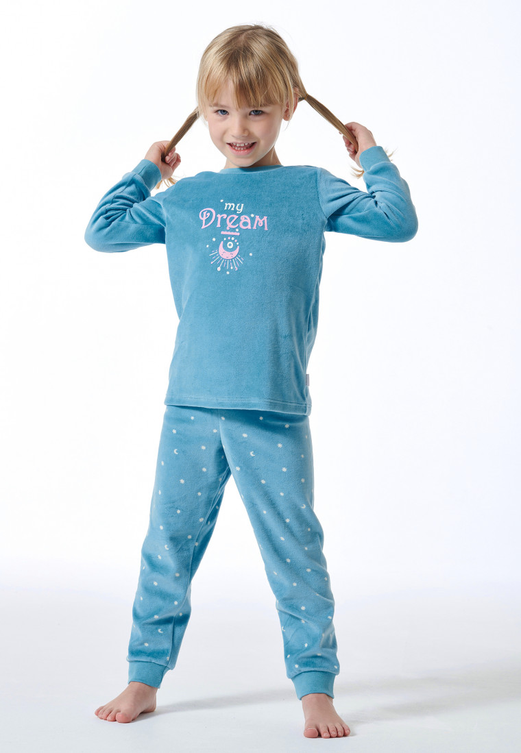 Pigiama lunghezza polsini in velluto stelle aquarium - Girls World