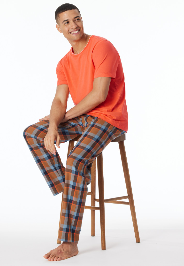 Tee-shirt à manches courtes Mix+Relax Organic Cotton rayures orange - Mix+Relax