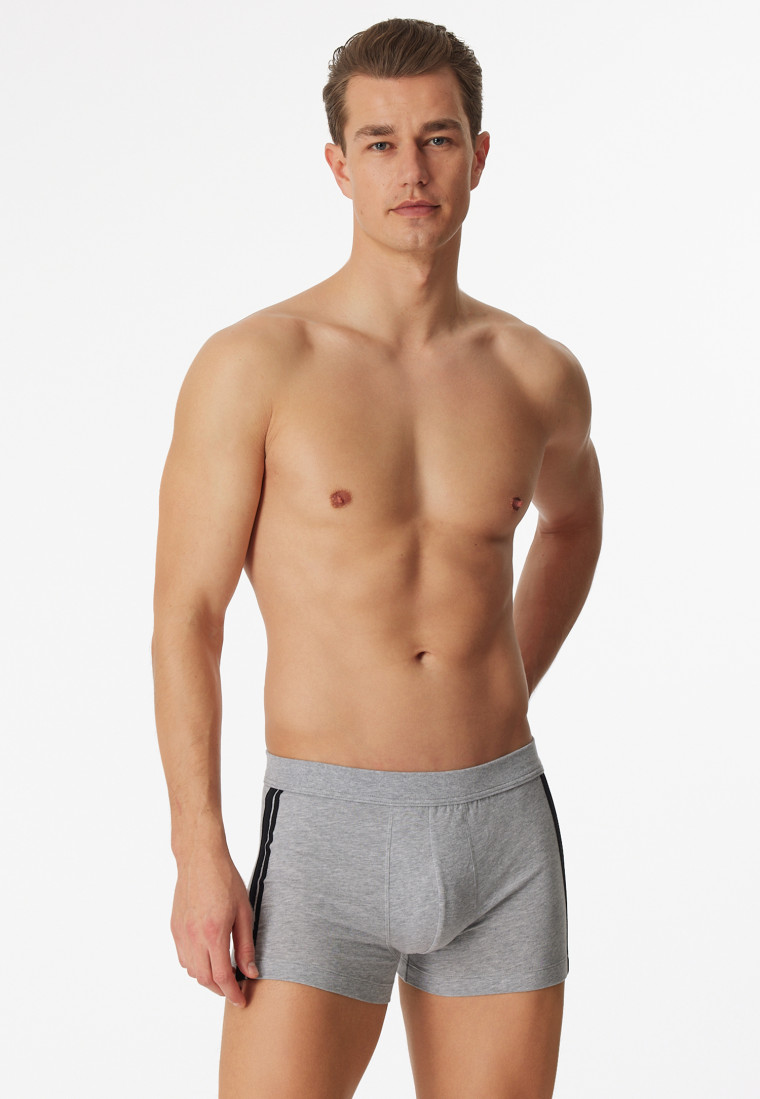 Boxer briefs 3-pack organic cotton stripes heather gray - 95/5