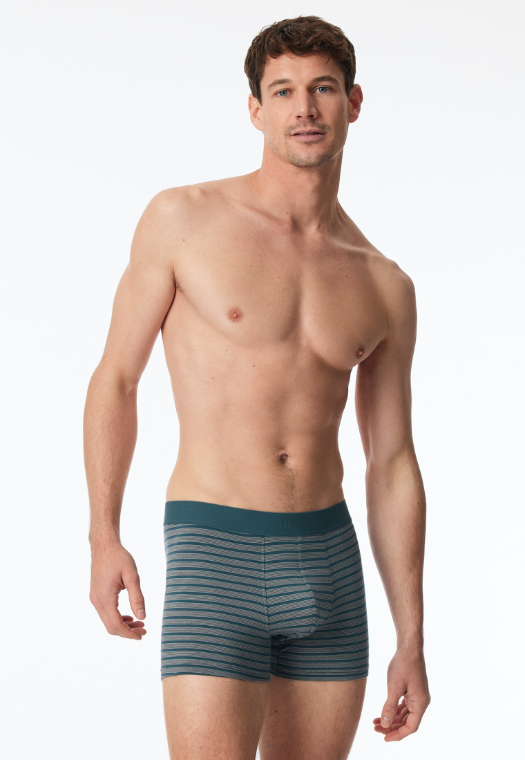 Pantaloncini confezione da 3 pezzi in cotone organico elastico in vita in tessuto tramato tinta unita/strisce - 95/5