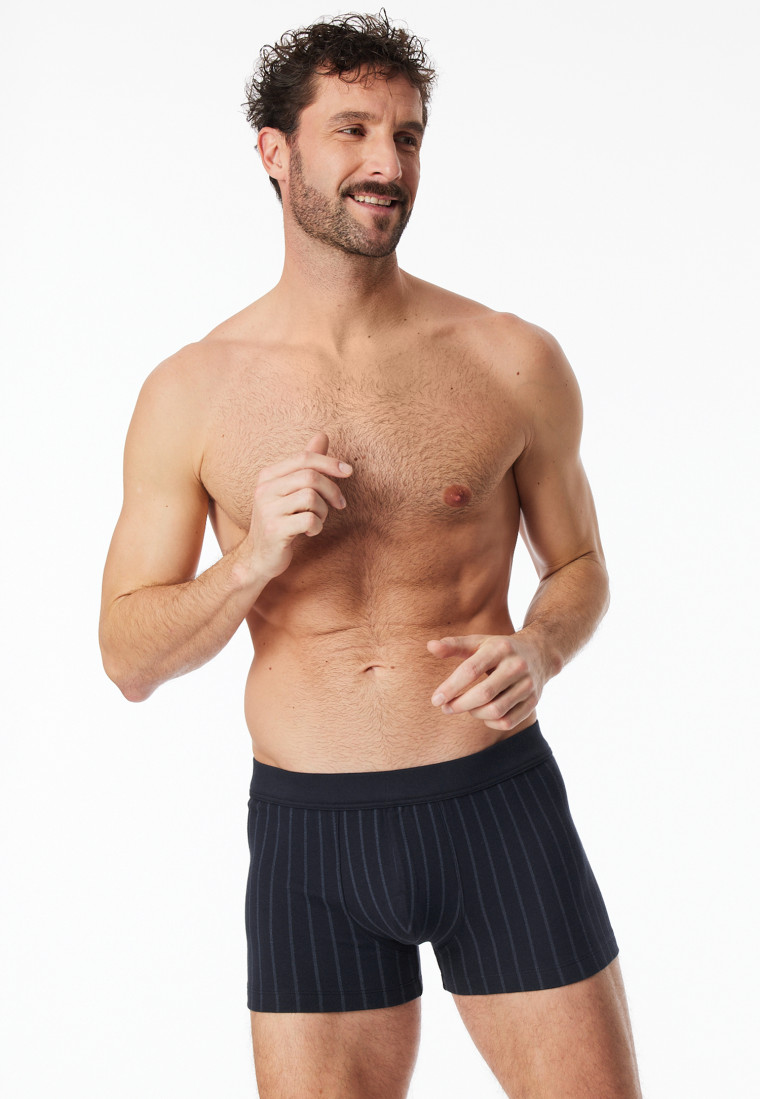 Shorts rayés bleu nuit - Fine Interlock
