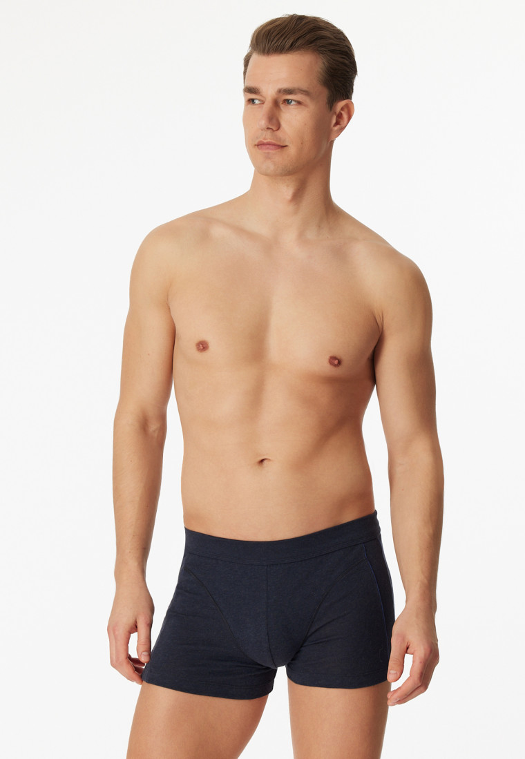 Shorts Organic Cotton Paspeln blau meliert - Comfort Fit