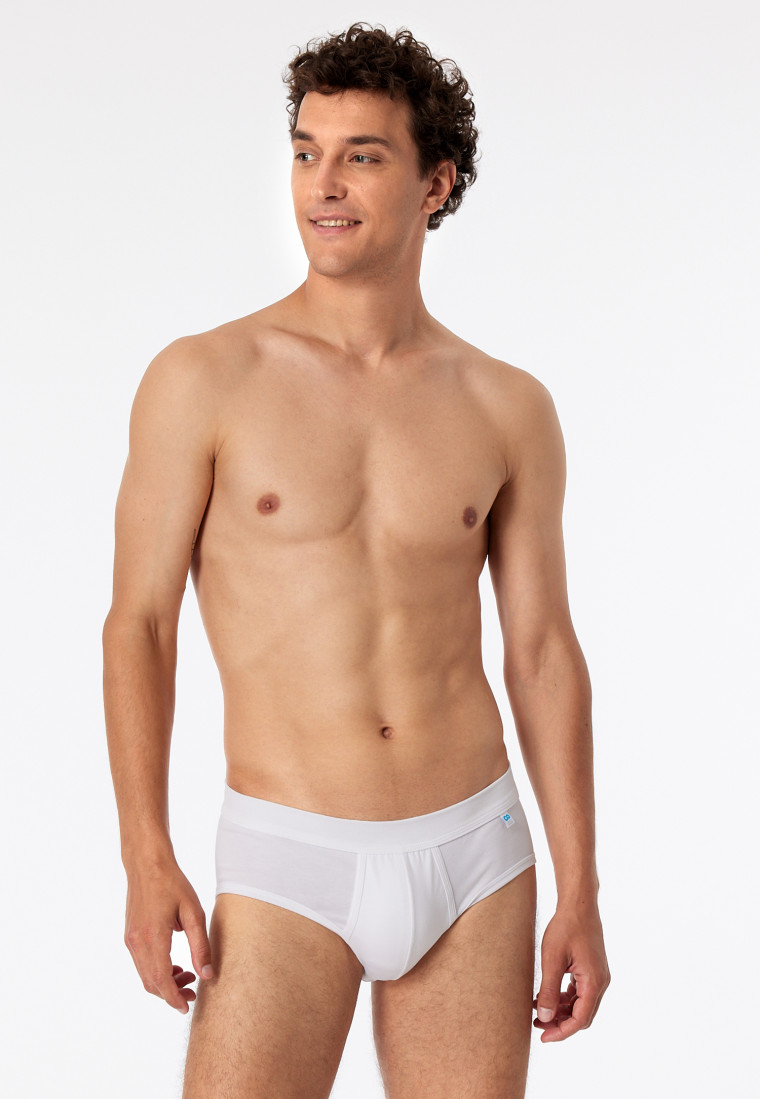 Slip sportivo con patta di colore bianco - Long Life Cotton