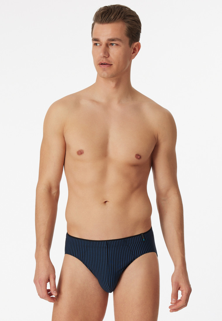 Bikini briefs navy-black striped - Long Life Soft