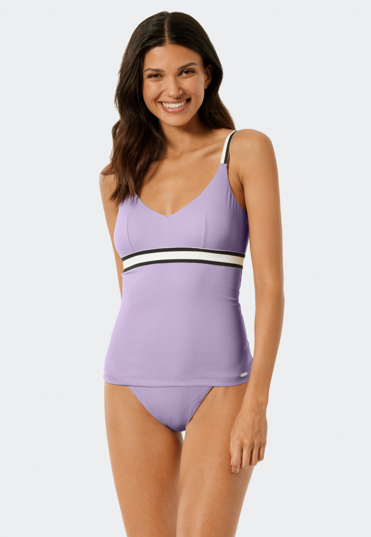 Tankini-Top herausnehmbare Softcups verstellbare Träger lila - California Dream