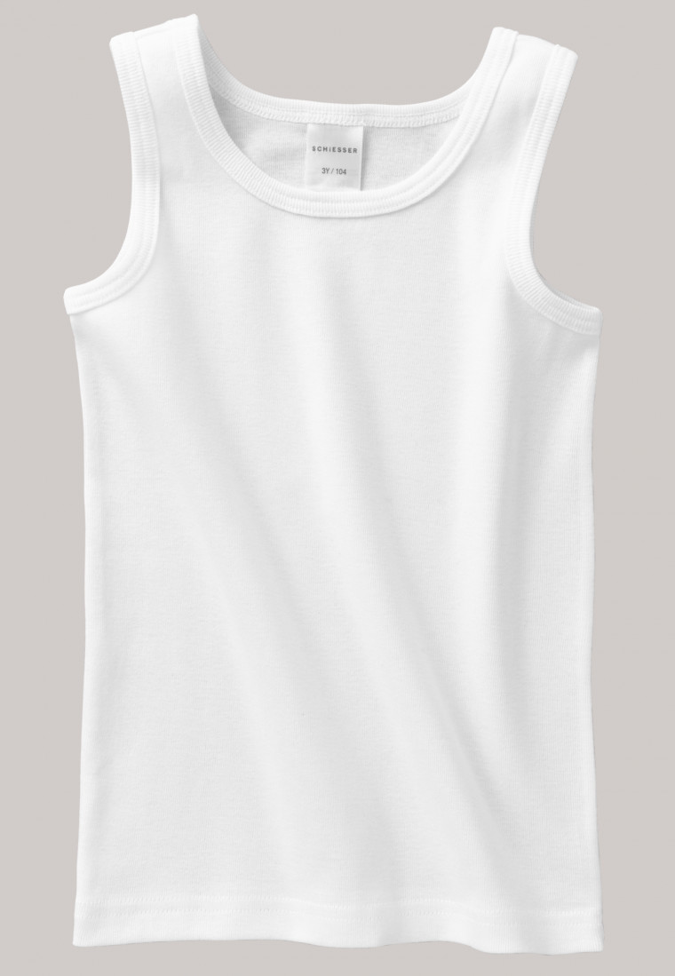Maglietta intima a costine sottili di colore bianco - Original Classics
