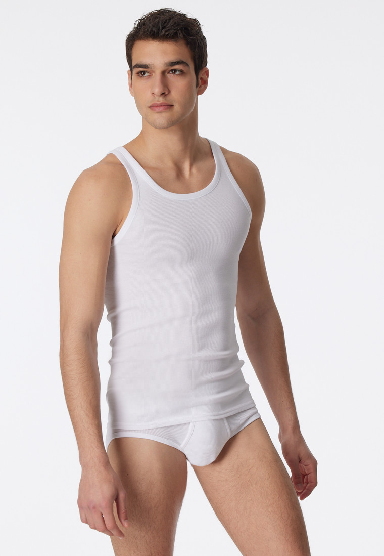 2-pack white double rib undershirts - Essentials