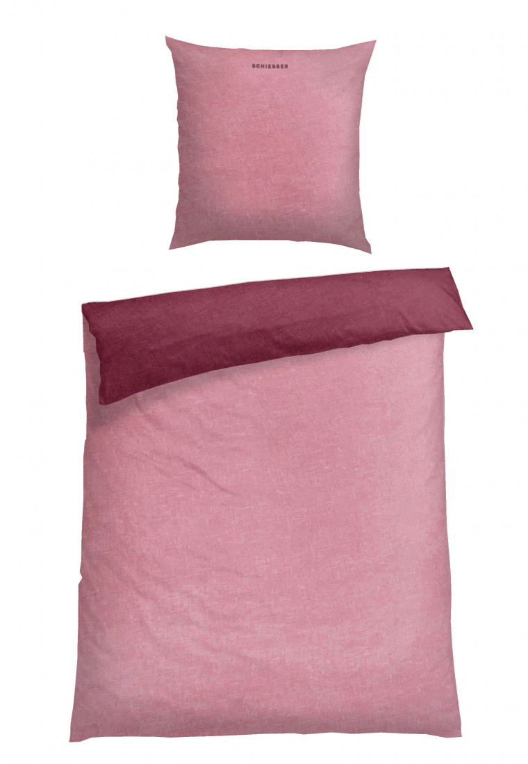 Biancheria da letto reversibile 2 pezzi in fibra fine rosa scuro - SCHIESSER Home