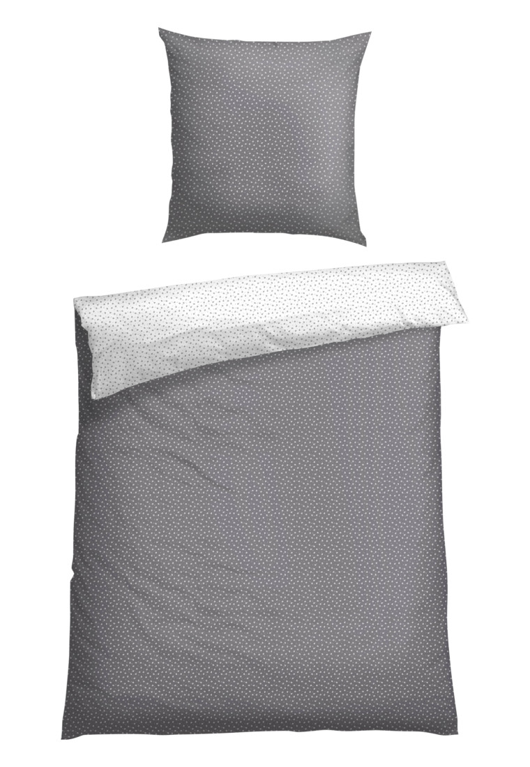 Parure de lit réversible 2-pièces Renforcé gris-blanc - SCHIESSER Home