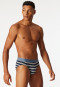 Rio-Slips 3er-Pack Organic Cotton Webgummibund uni/gestreift dunkelblau - 95/5