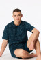 Short pyjamas with petroleum patterned chest pocket - Comfort Essentials