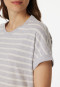 Chemise de nuit manches courtes rayures gris argenté chiné - Casual Essentials