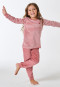 Pigiama lungo in velluto con cuore a righe rosa antico - Nightwear per bambini