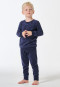 Schlafanzug lang Frottee Bündchen Eisbären dunkelblau - Kids Nightwear
