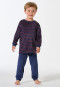Pyjama long velours rayures bleu foncé - Boys World