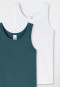 Tanktops 2er-Pack grün/ weiß - 95/5