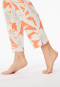 Schlafanzug lang 7/8-Hose Blumen grau-jaspe - selected! premium